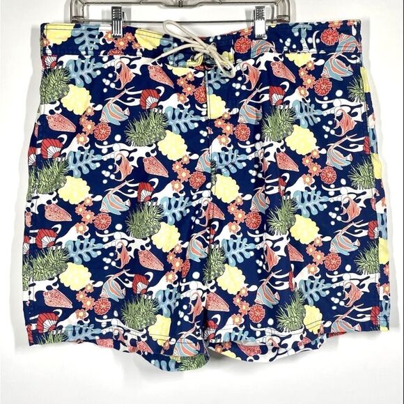 NAUTICA ~ Sea Life Swim Trunks Swimming Shorts  ~ Mesh Lined Men Size XXL - Picture 1 of 5